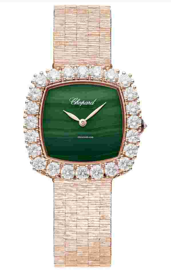 Chopard
NEW UNWORN BOX + PAPERS Chopard L'Heure Du Diamant Green Malachite Dial Watch 10A386-5111