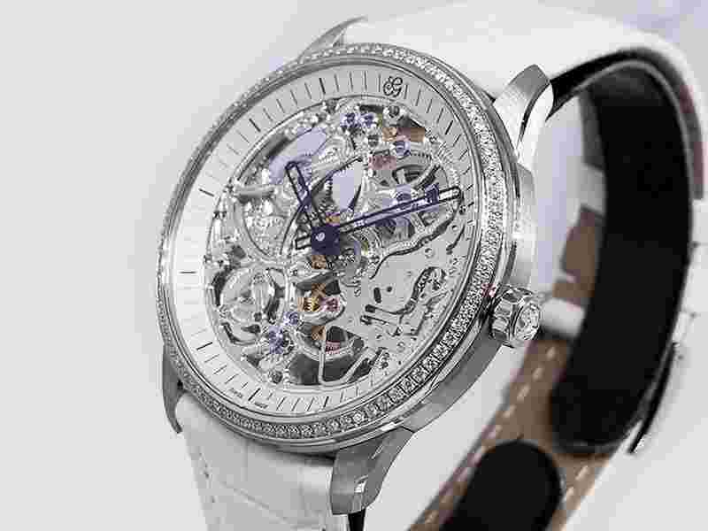 Charles Girardier Skeleton Diamonds Ladies Palladium Gold 1759PD LTD20pc