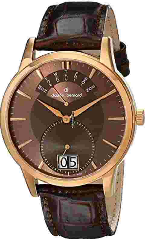 Claude Bernard
Classic Gents Rose Gold PVD Brown Dial Big Day Date Men's Watch 34004 37R BRIR