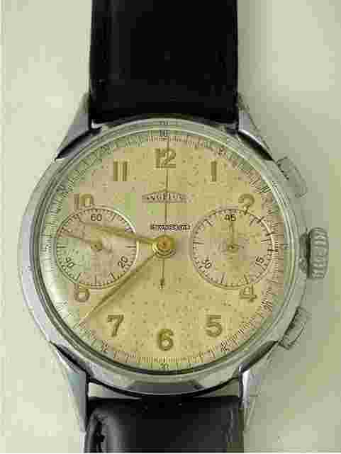 Angelus
Chronograph Large Stainless Steel Military Officers WWII 1944 Cal.215 Tropical Dial Swiss