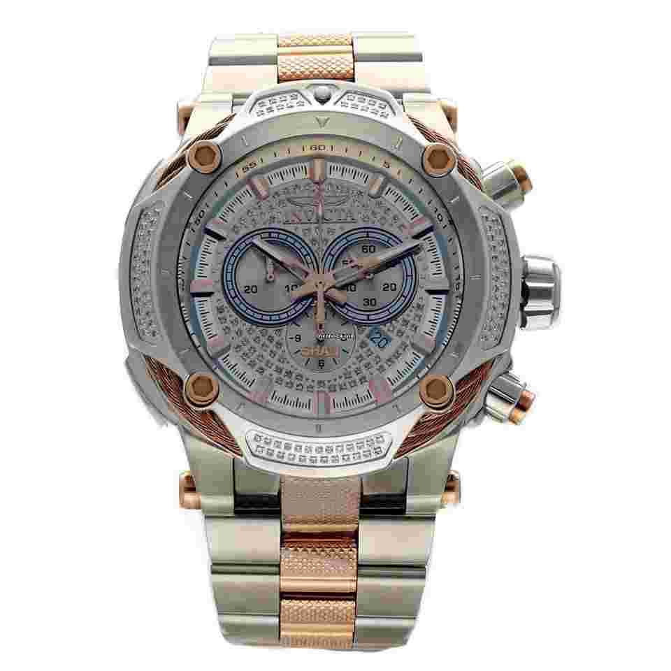 Invicta
33674 SHAQ Chrono Diamonds Rose Gold Steel 60 mm Swiss Quartz Mens Watch