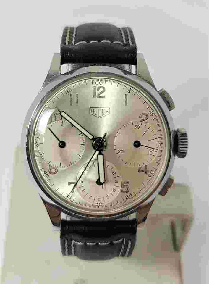 Heuer
Vintage Mens S/Steel HEUER Winding Chronograph Watch 345 Valjoux 71 c.1940s EXLNT RARE