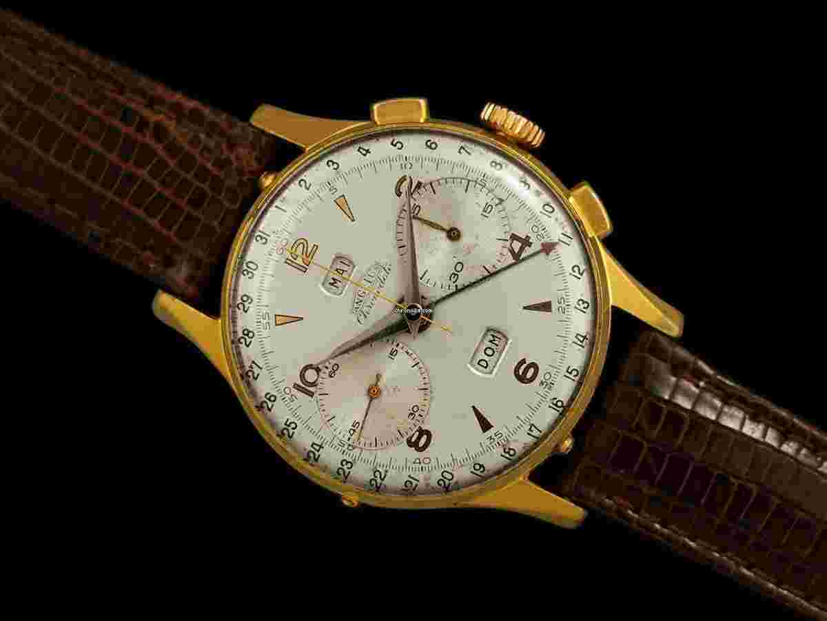 Angelus
1940's Vintage Large Mens Triple Calendar Chronograph 18K Gold Plated - The Chronodato
