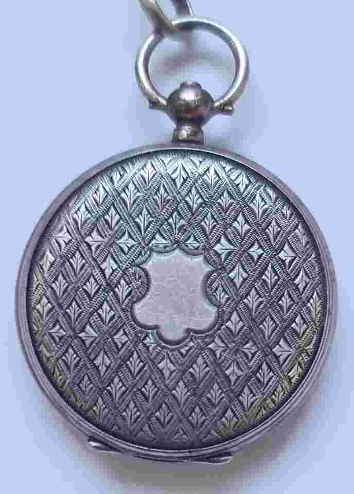 Anonymous Ladies Silver Pocket Watch With Chain