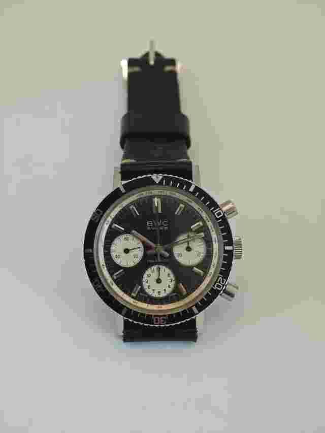 BWC-Swiss Valjoux 72 Daytona Chronograph Reverse Panda Dial Beautiful all over condition and recently serviced!