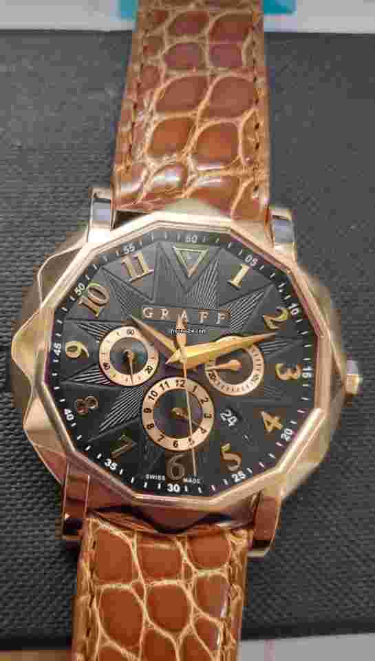 Graf
Chronograph 42mm Rose Gold Black Dial Brown Strap Special NEW UNWORN