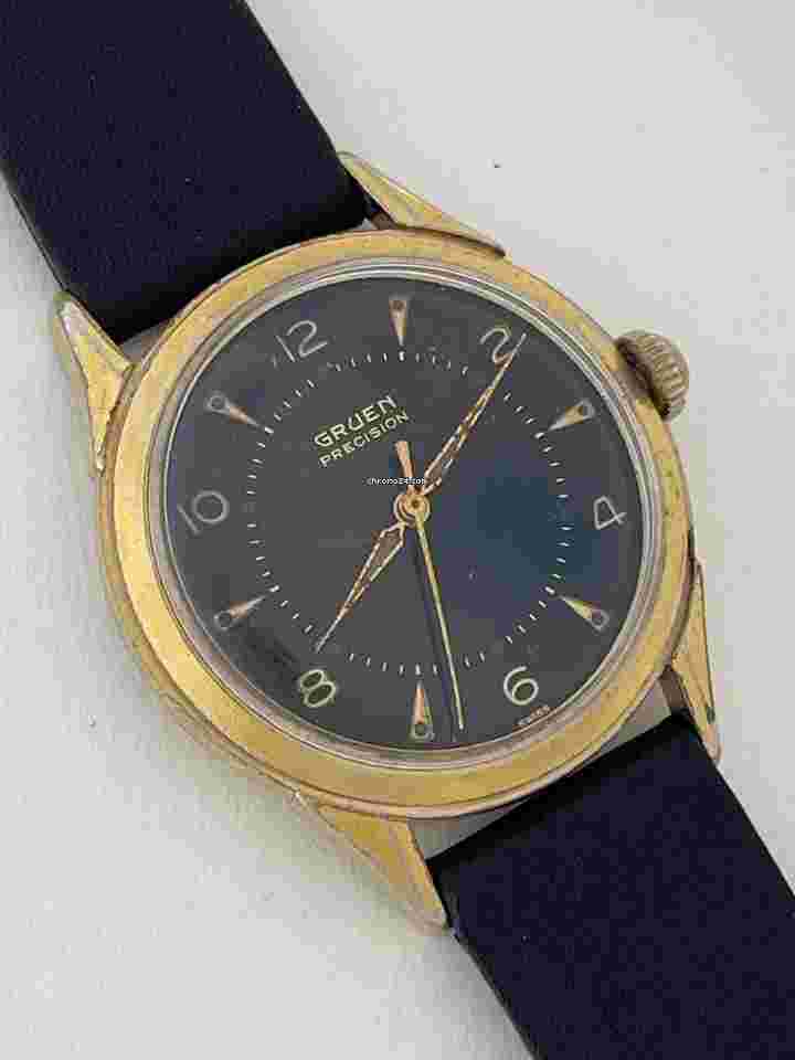 Gruen Precision
Gold Capped Dress Classic ScrewDown Back Black Dial Vintage Cal.422 Swiss Made