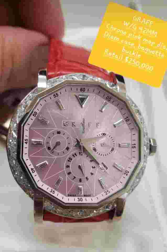 Graf
Chronograph 42mm White Gold Pink Mother of Pearl Diamond Baguette