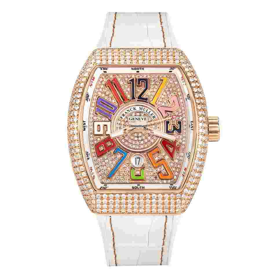 Franck Muller Vanguard
V45SCDT Rose Gold Pave Arabic Diamond Dial 32 mm