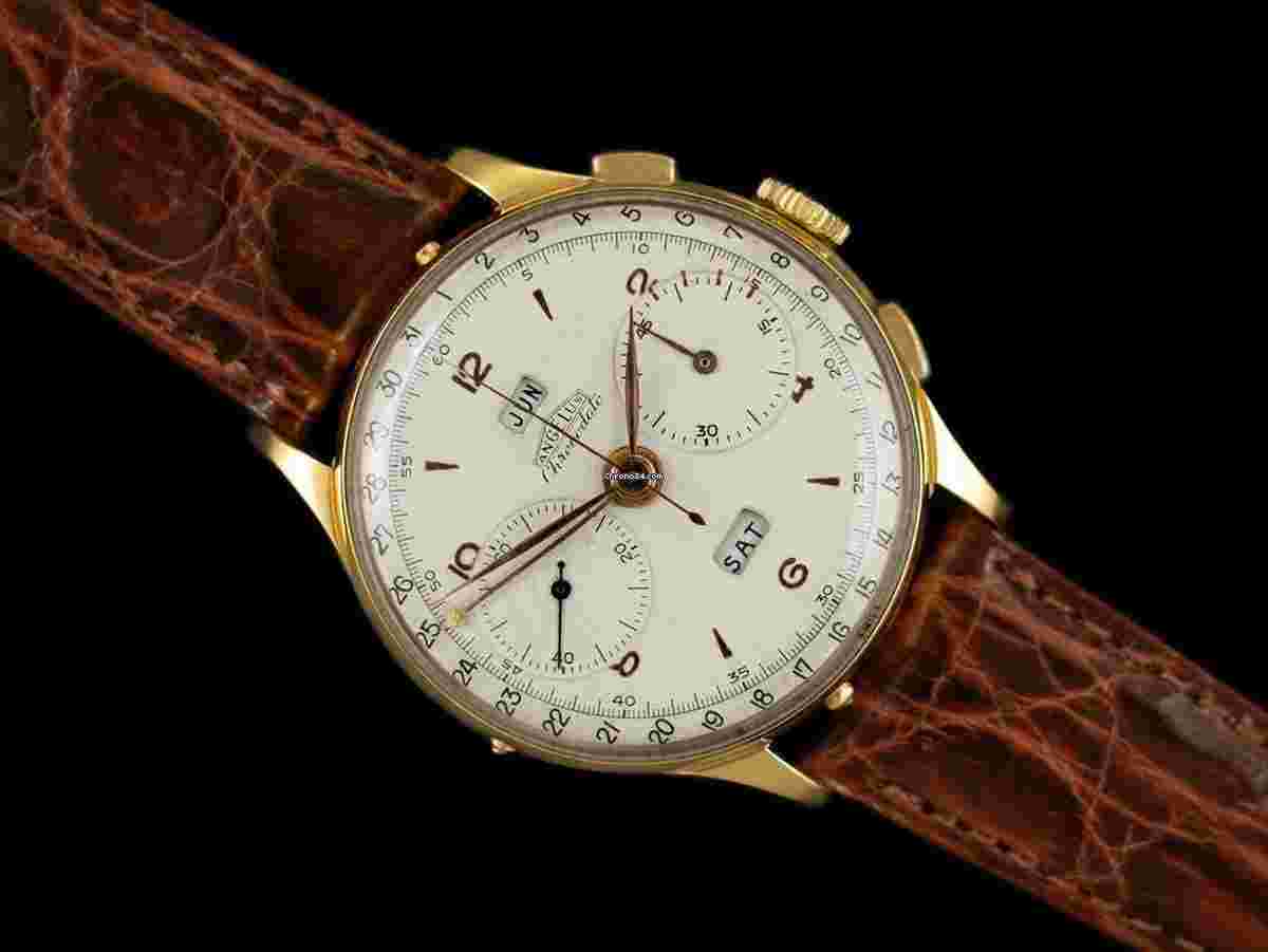 Angelus
1940's Vintage Large Mens Triple Calendar Chronograph 18K Gold Plated - The Chronodato