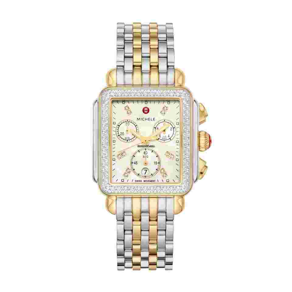 Michele Deco
MWW06A000776 Deco 33 mm Two Tone Steel Diamonds MOP Quartz Women's Watch