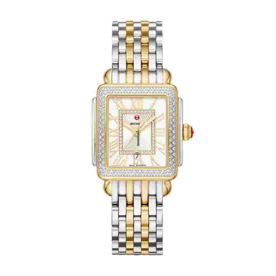 Michele Deco
MWW06G000002 Deco Madison Mid 31mm Two Tone Diamonds Quartz Womens Watch