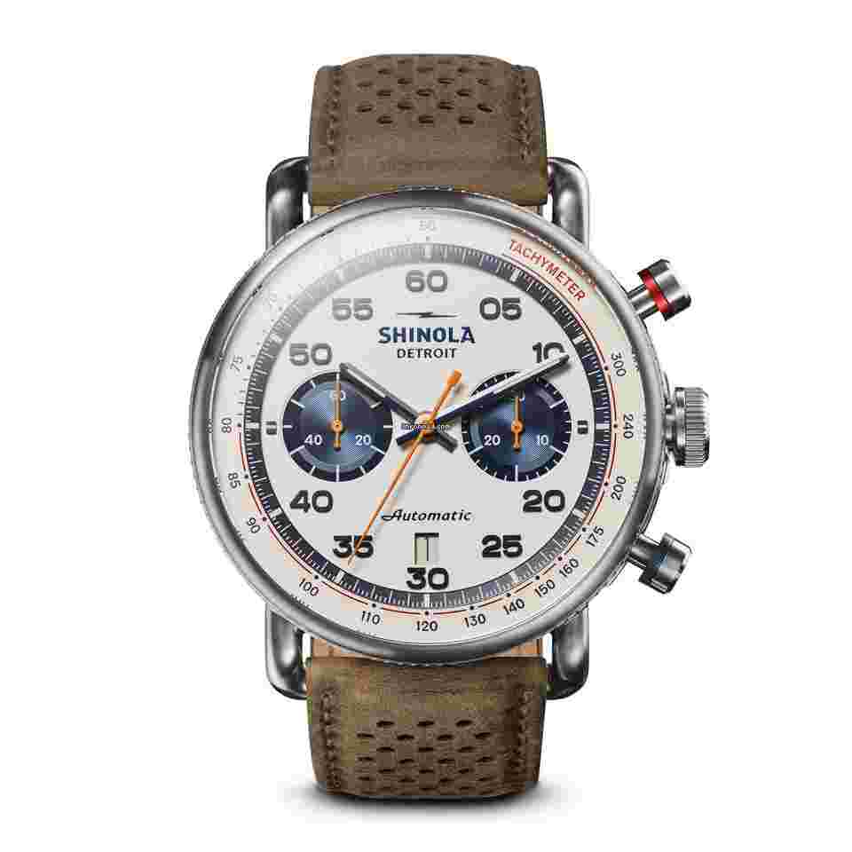 Shinola
44MM Limited Edition Canfield Speedway Brown Leather Watch S0120250982 Lap 05