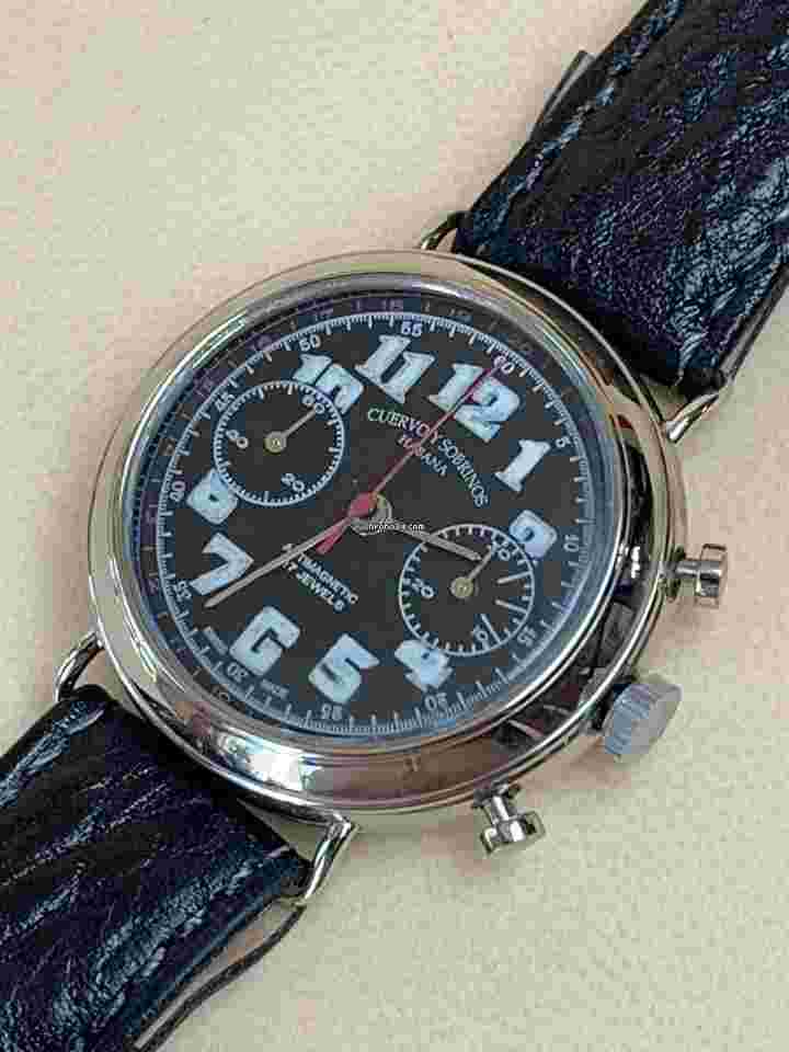 Cuervo y Sobrinos
Military Officers Chronograph 2Registers Black Dial StainlessSteel Original Box Swiss Made