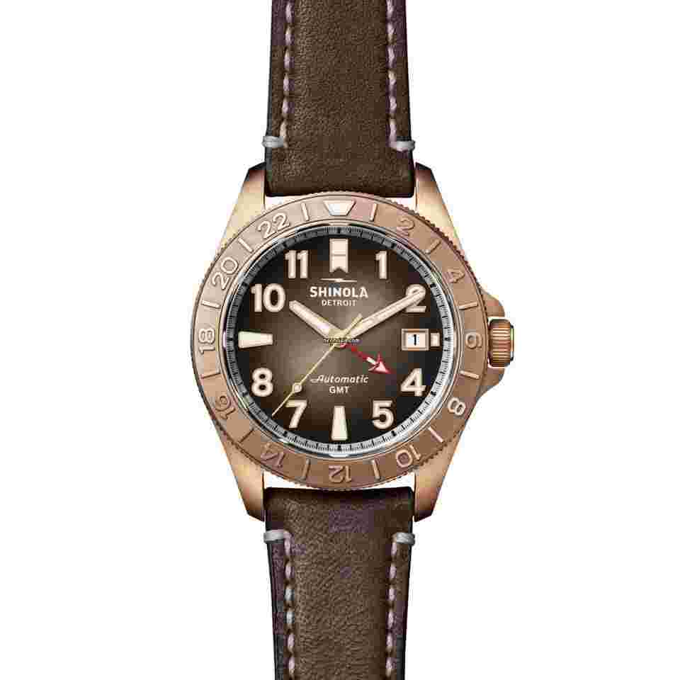 Shinola
40MM Bronze Monster GMT Set Automatic Brown Dial Extra NATO Strap Watch S012027332