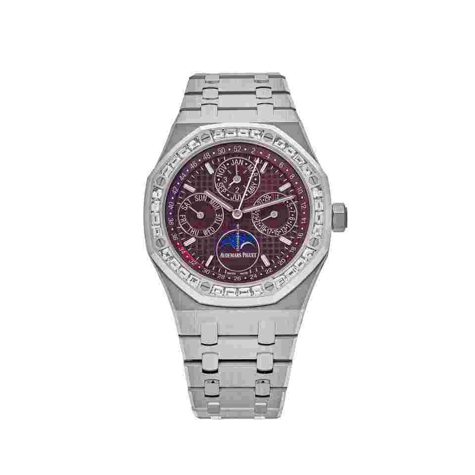 Audemars Piguet Royal Oak Perpetual Calendar
26598BC.ZZ.1220BC.01 'Special Edition' White Gold Burgundy Dial Diamond Bezel (2024)