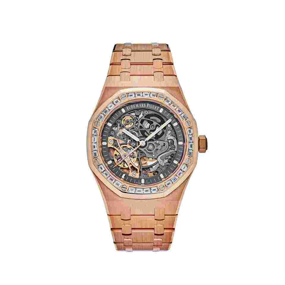 Audemars Piguet Royal Oak Double Balance Wheel Openworked
15412OR.ZZ.1220OR.01 Double Balance Wheel Openworked Rose Gold Baguette Bezel (2021)