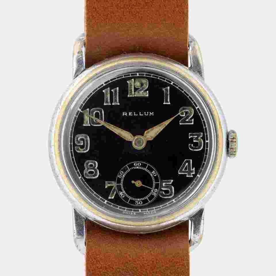 Rellum Military Vintage Watch WW2 Aviator watch 35 mm case
