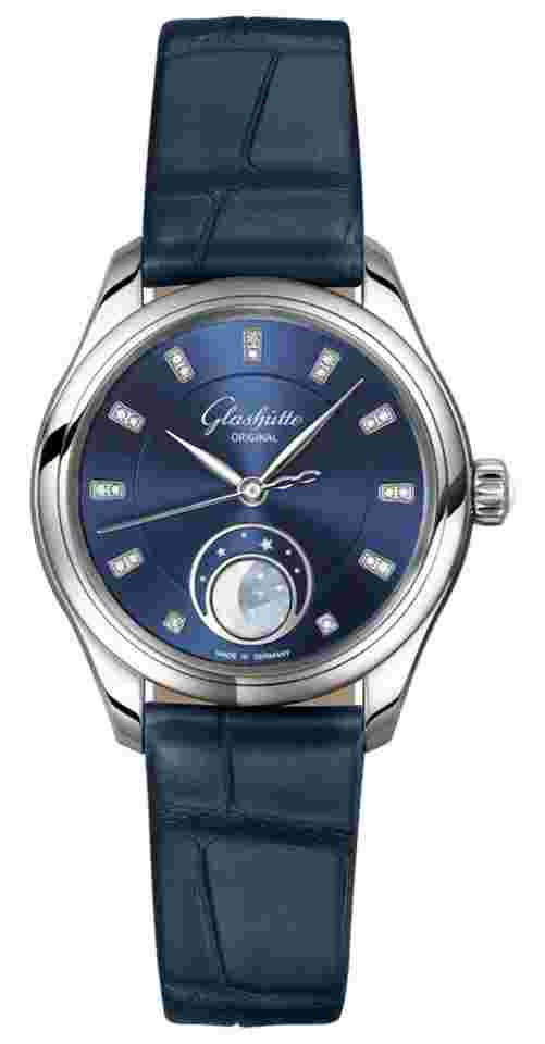 Glashütte Original Lady Serenade
Luna Steel Radiant Blue Alligator Ladies Watch 1-35-14-03-02-04