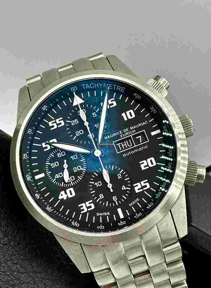 Maurice de Mauriac
Pilot Chronograph BLACK 42mm SWISS AUTOMATIC Day Date
