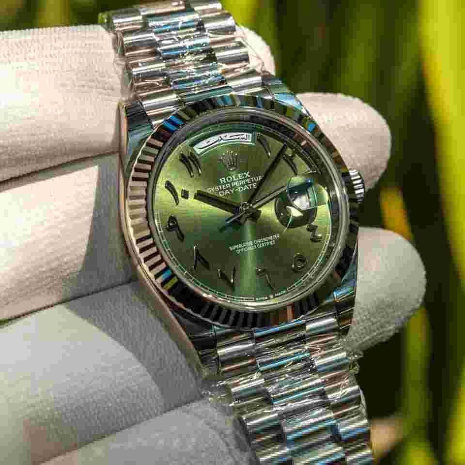 Rolex Day-Date
Unworn 2022 Day-Date Green Arabic Fluted 228236