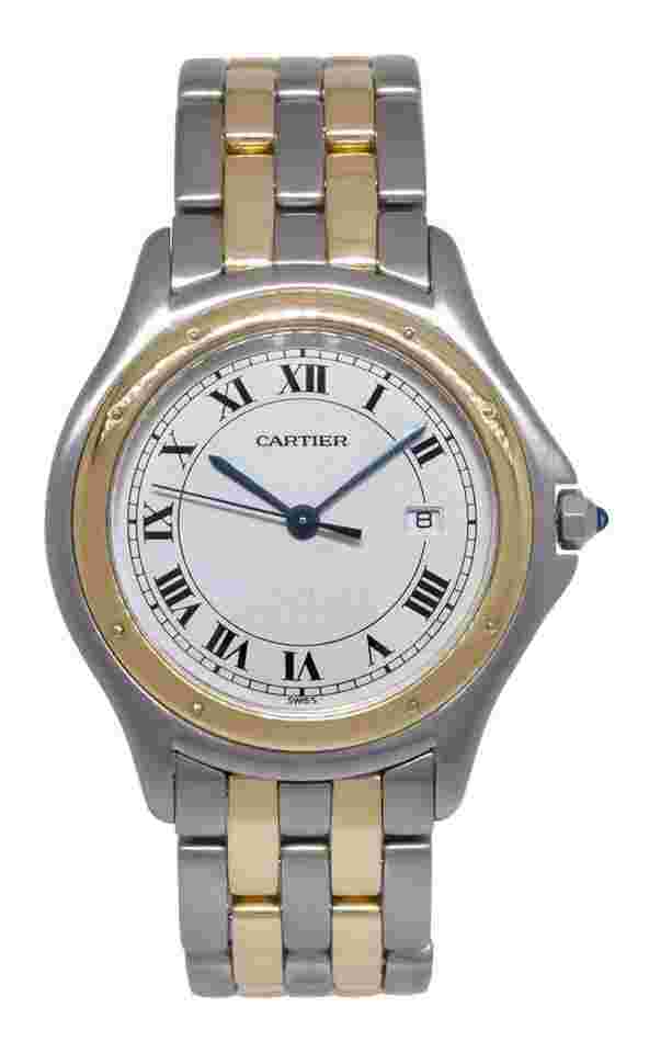 Cartier Cougar
Panthere 18k Yellow Gold & Steel Ladies 33mm Quartz Watch 118000R