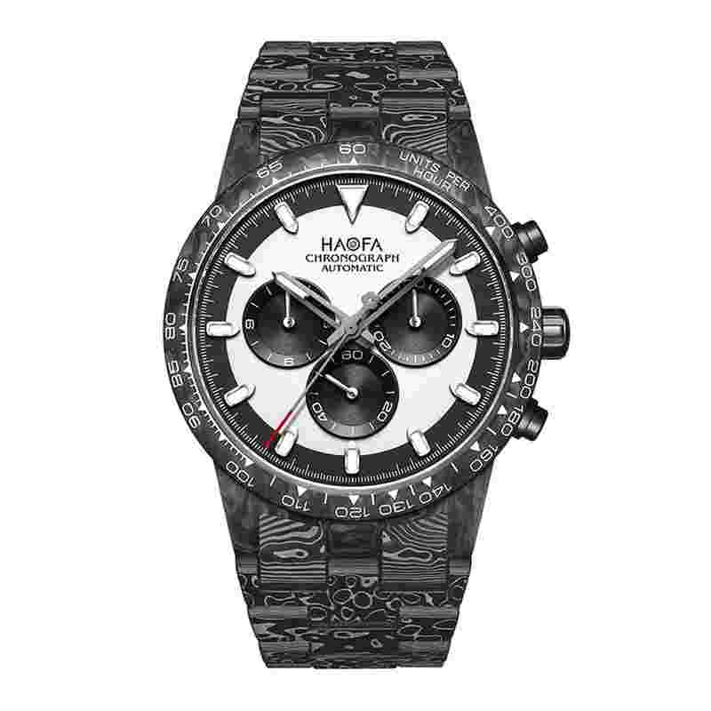 Haofa Full Carbon Fiber Chronograph Watch Automatic Mechanical Wristwatch 2366-1