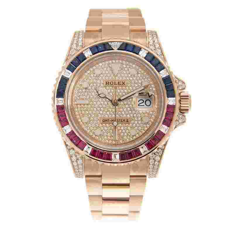 Rolex GMT-Master II
Unworn GMT-Master II 126755SARU Rose Gold Pave Dial