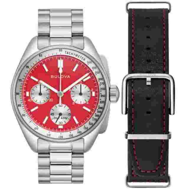 Bulova men's chronograph watch Bulova Precisionist Lunar Pilot Blood Moon 96K115 43.5mm 50m WR