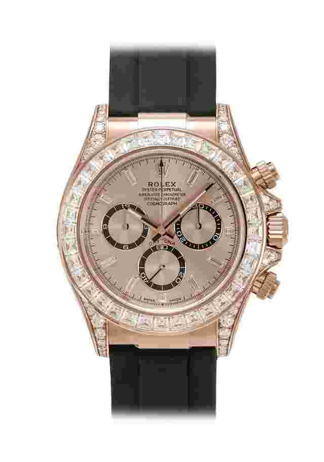 Rolex Daytona Cosmograph Daytona 40mm Everose Gold and Diamonds Case Sundust Bright Black Counter Rings Set With Diamonds Dial Oysterflex Bracelet 126535TBR UNWORN - Warranty start: 2024