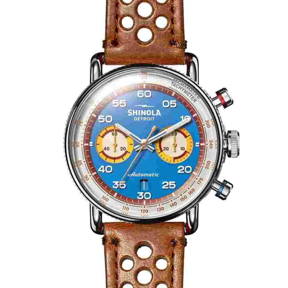 Shinola
44MM Limited Edition Canfield Speedway Horizon Blue Brown Leather Watch S012029107