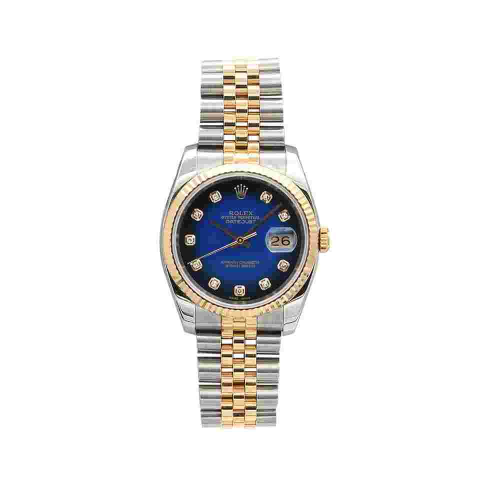 Rolex Datejust 36
ref. 116233 - Blue Degradee Diamonds Dial - Jubilee bracelet - Full Set