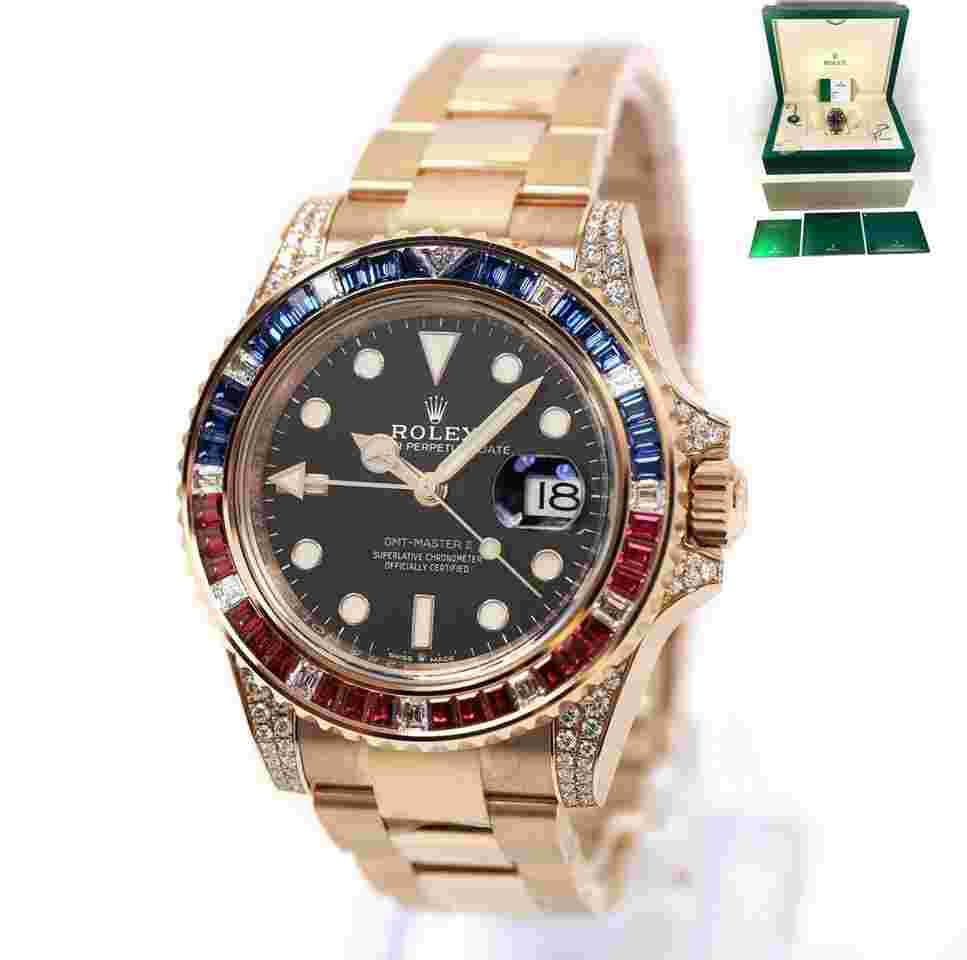 Rolex GMT-Master II
2019 Unworn Rolex GMT-Master II 126755SARU 40MM Pepsi Rose Gold Sapphire Ruby
