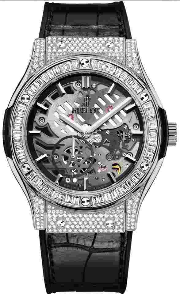 Hublot Classic Fusion Ultra-Thin
45mm Mens Watch Diamonds Baguettes NEW UNWORN