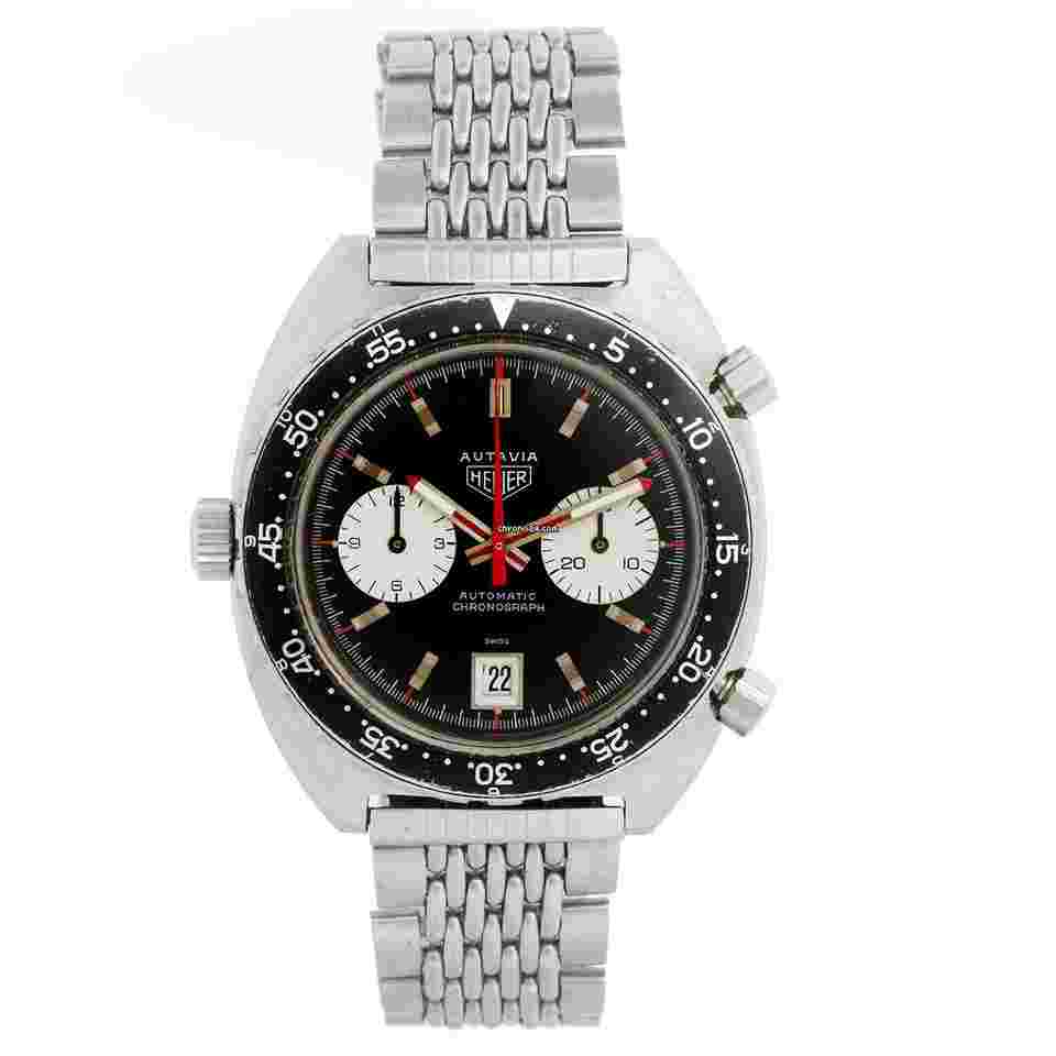 Heuer
"Derek Bell" Autavia Stainless Steel Men's Watch ref 1163 MH Vintage 1970's