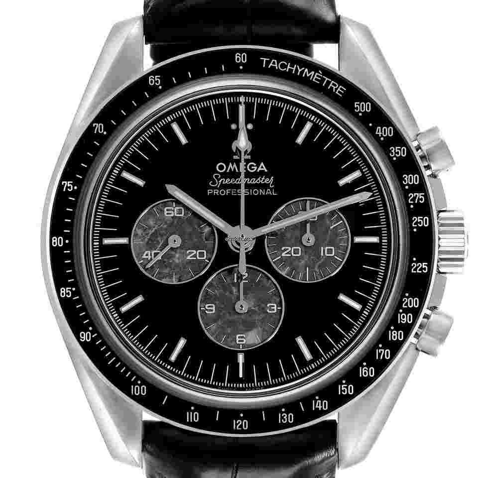 Omega Speedmaster Professional Moonwatch
Black Dial Platinum Meteorite Calibre 321 Mens MoonWatch 311.93.42.30.99.001 Box Card
