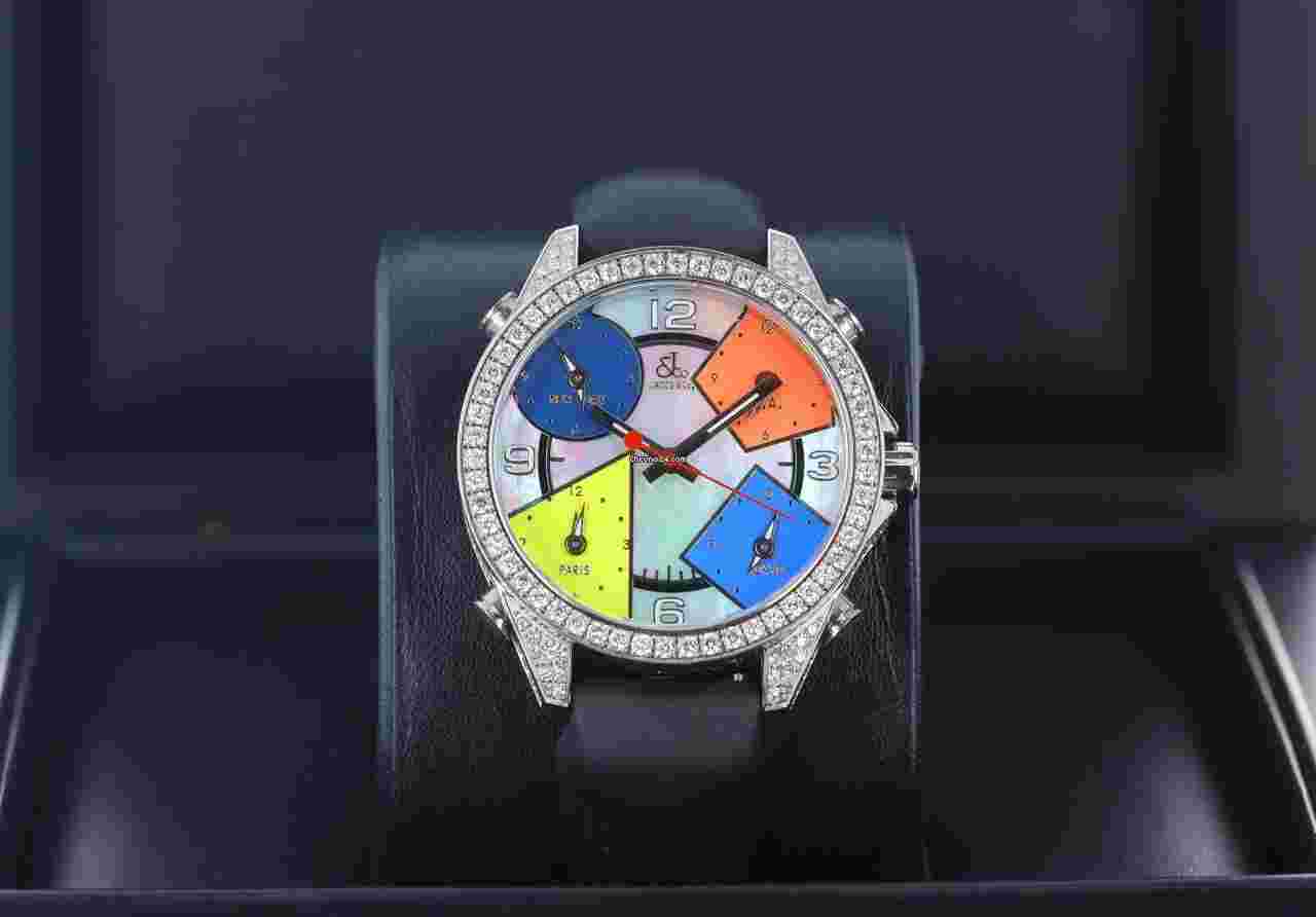 Jacob & Co. Five Time Zone
5-Timezone Pave Diamond Edition Steel 40mm Five Time Zone Rare JCM13 Mother-of-Pearl