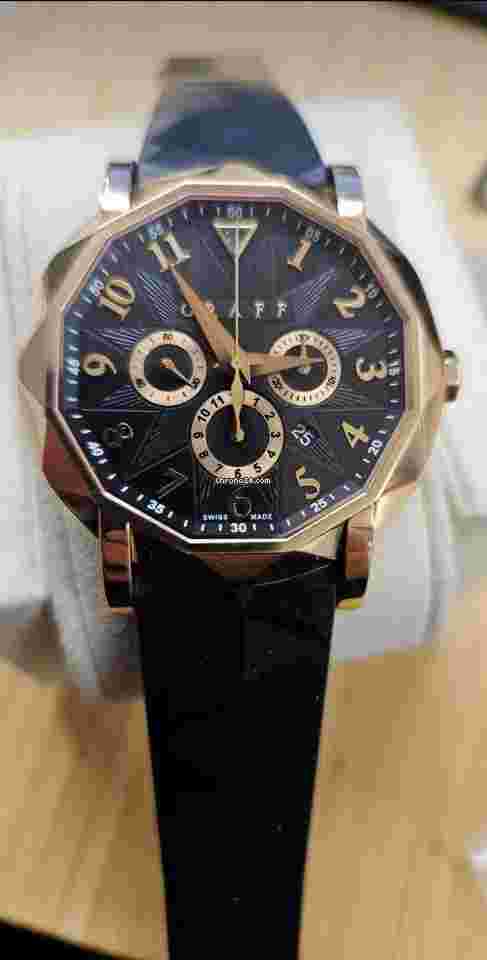 Graf
Chronograph 42mm Rose Gold Black Dial Black Strap Special NEW UNWORN