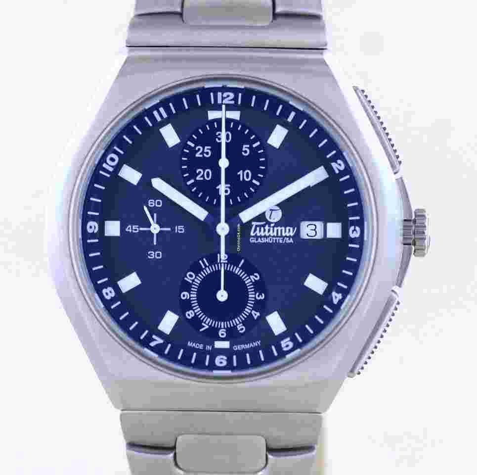 Tutima M2
Coastline Chronograph Titan blue Dial Date Sport Automatik B+P