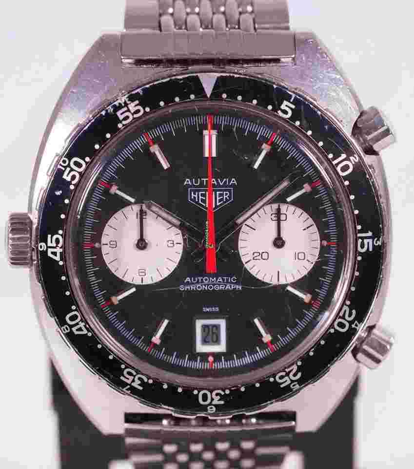 Heuer
Autavia Panda Dial Guy Freres Bracelet Papers 1970 1163