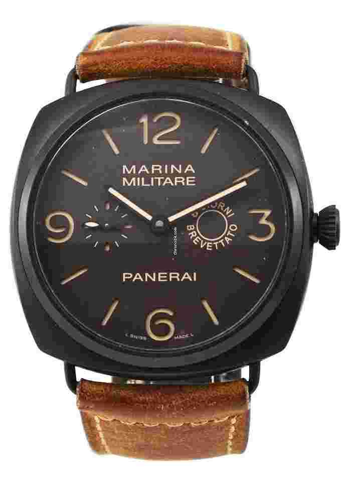 Panerai Radiomir
PAM 339 - Radiomir 8 Giorni Brevattato in Black Ceramic Composite on Brown Calfskin Leather Strap Limited to 1500 pcs - Circa 2012