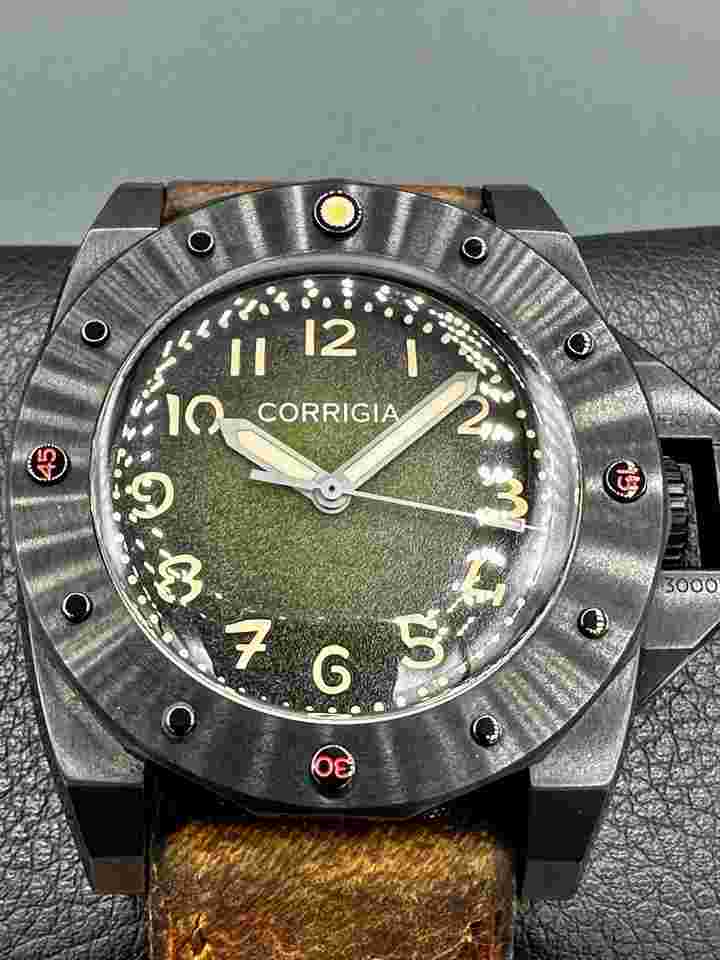 CORRIGIA 02 DLC GREEN DIVER 3 DAYS 3000M PRO.A PG100 AUTOMATIC PROTOTYPE # 00/00