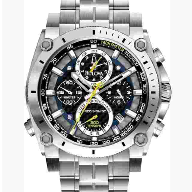 Bulova Precisionist 96B175 46.5mm 1/1000 accuracy 300M Water resist Chronograph men's watc