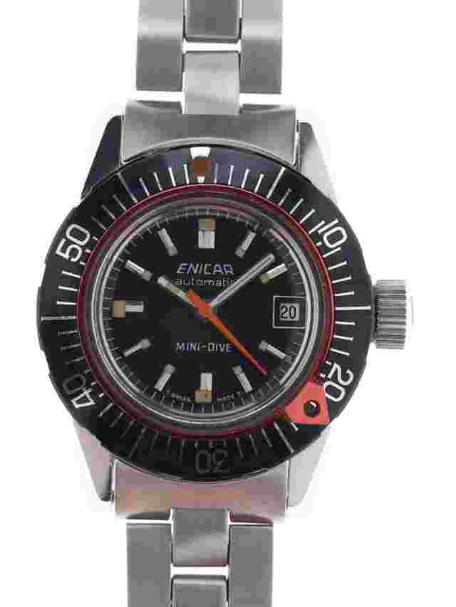 Enicar Sherpa Mini-Dive NOS Stainless Steel 1970s