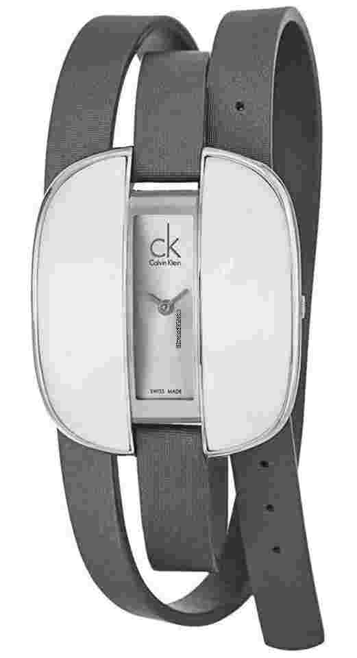 ck Calvin Klein
Treasure Gray Cloth Leather Silver Dial Womens Watch K2E23620