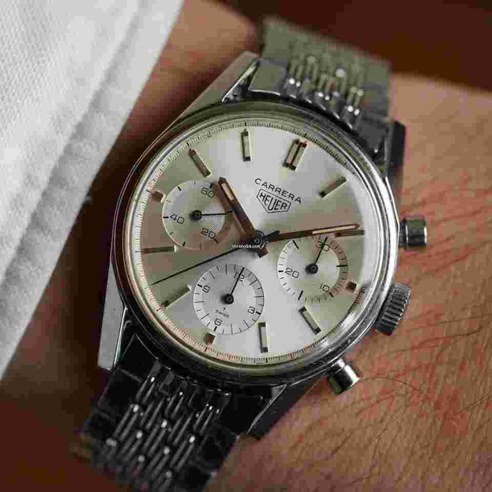 Heuer
Carrera Reference 2447S on Gay Freres Bracelet
