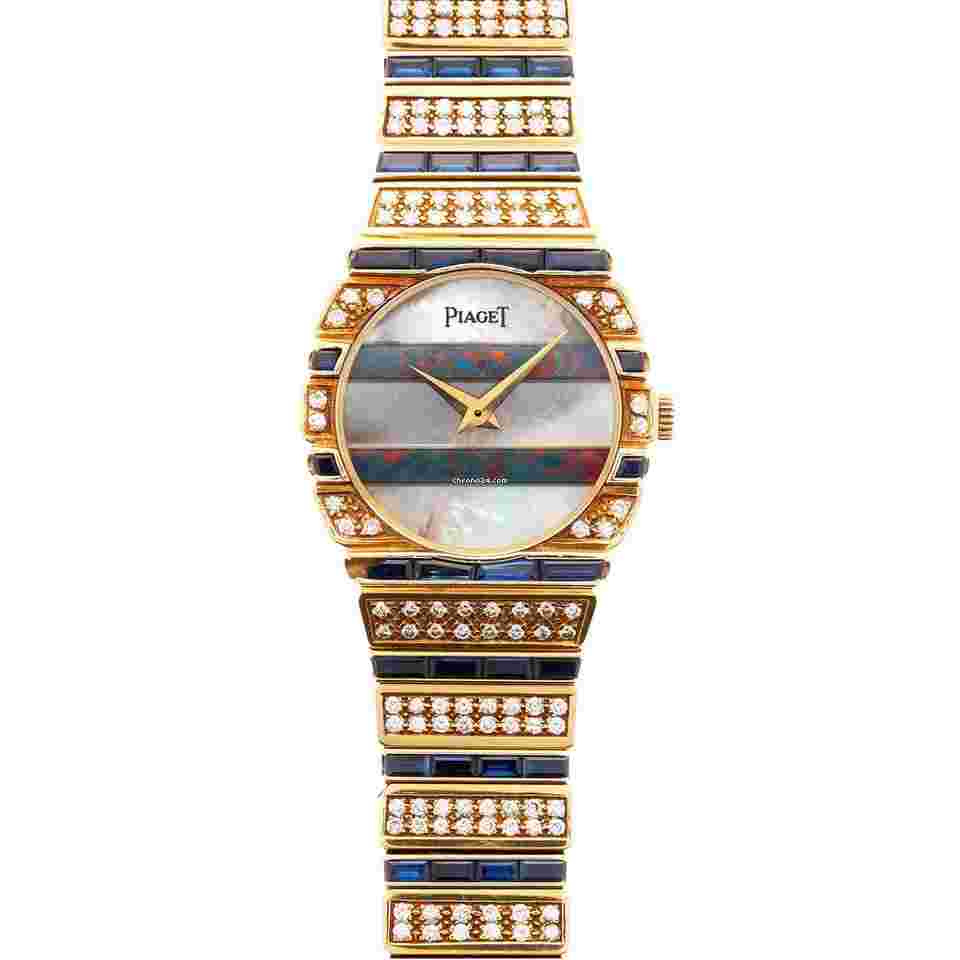 Piaget Polo
Yellow Gold Polo Ref. 861 with Mother of Pearl & Opal dial and Sapphire and Diamond Bracelet