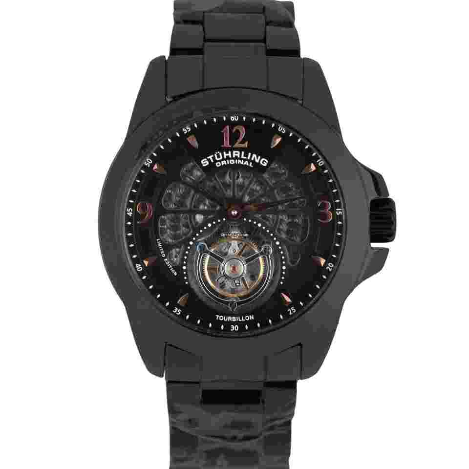 Stuhrling
The Pinnacle 47mm Tourbillon PAPERS Black Ceramic LTD Watch BOX