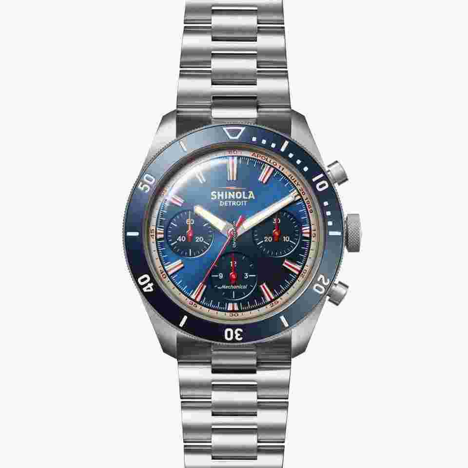 Shinola
Mooncraft Monster Apollo 11 Sea Blue Chrono 43mm Watch Limited