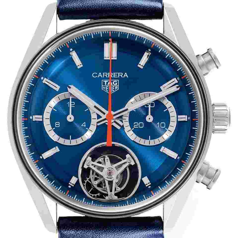 TAG Heuer Carrera
Chronograph Tourbillon Steel Mens Watch CBS5010 Box Card